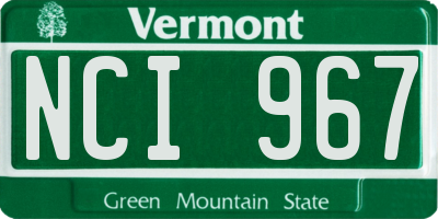 VT license plate NCI967