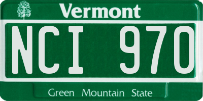 VT license plate NCI970