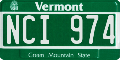 VT license plate NCI974