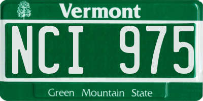 VT license plate NCI975