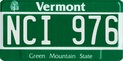 VT license plate NCI976
