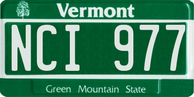VT license plate NCI977
