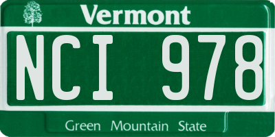 VT license plate NCI978