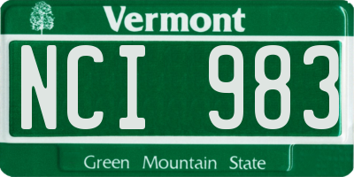 VT license plate NCI983
