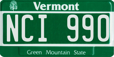 VT license plate NCI990