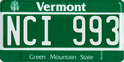 VT license plate NCI993