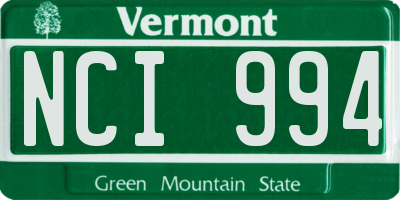 VT license plate NCI994