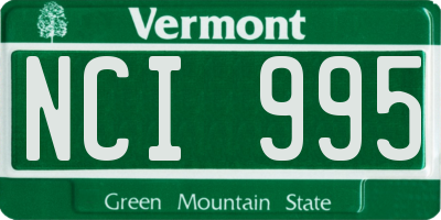 VT license plate NCI995