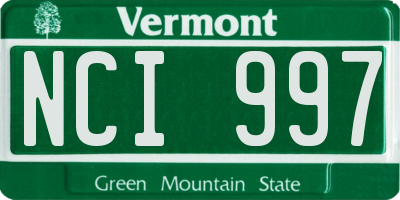 VT license plate NCI997
