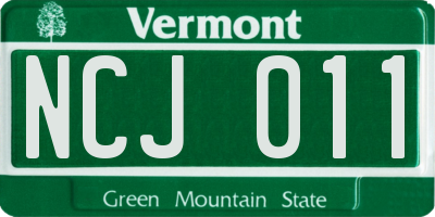 VT license plate NCJ011