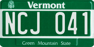 VT license plate NCJ041
