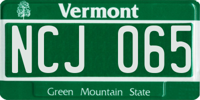 VT license plate NCJ065