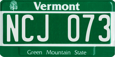 VT license plate NCJ073