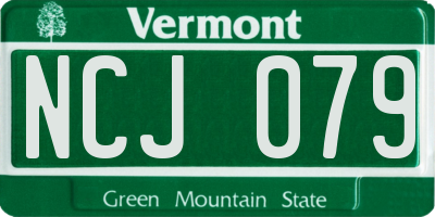 VT license plate NCJ079