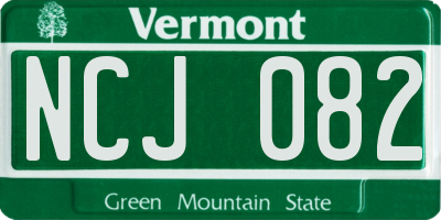 VT license plate NCJ082