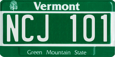 VT license plate NCJ101