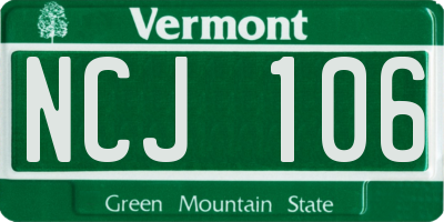 VT license plate NCJ106
