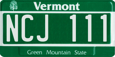 VT license plate NCJ111