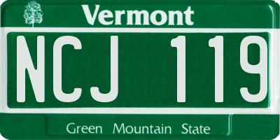 VT license plate NCJ119