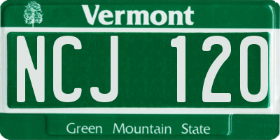 VT license plate NCJ120