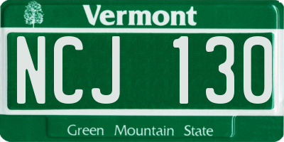 VT license plate NCJ130