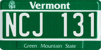 VT license plate NCJ131