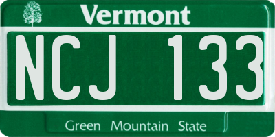 VT license plate NCJ133