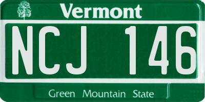 VT license plate NCJ146
