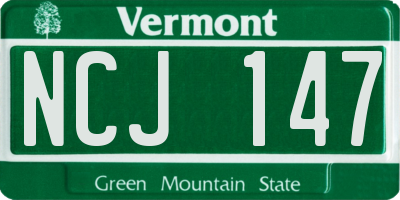 VT license plate NCJ147