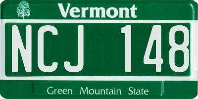 VT license plate NCJ148