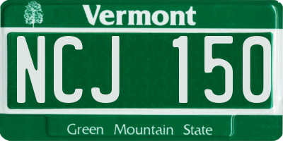 VT license plate NCJ150