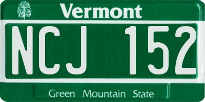 VT license plate NCJ152