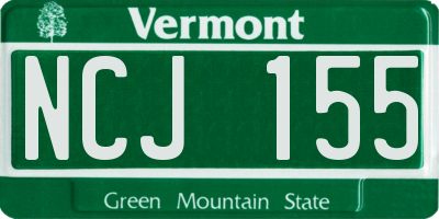 VT license plate NCJ155