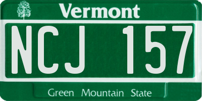 VT license plate NCJ157