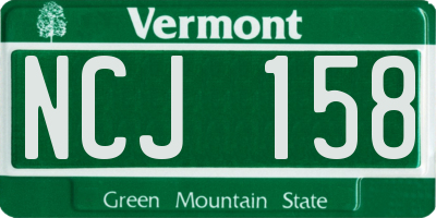 VT license plate NCJ158