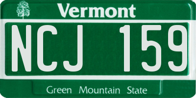 VT license plate NCJ159