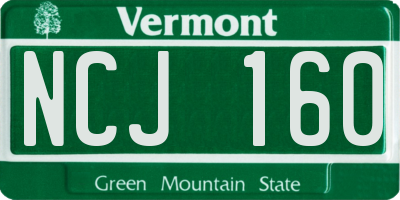 VT license plate NCJ160