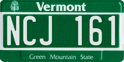 VT license plate NCJ161