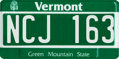 VT license plate NCJ163