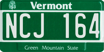 VT license plate NCJ164