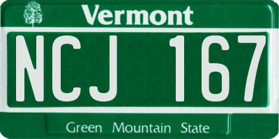 VT license plate NCJ167