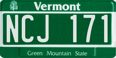 VT license plate NCJ171