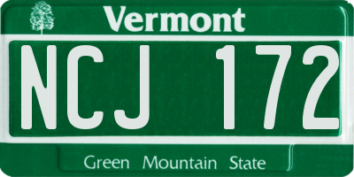 VT license plate NCJ172