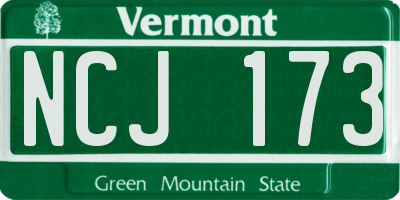 VT license plate NCJ173