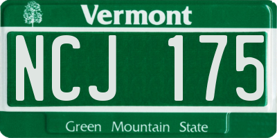 VT license plate NCJ175