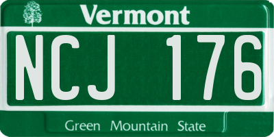 VT license plate NCJ176
