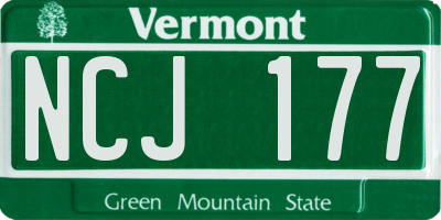 VT license plate NCJ177