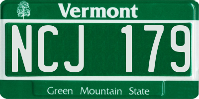 VT license plate NCJ179
