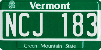 VT license plate NCJ183