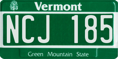 VT license plate NCJ185